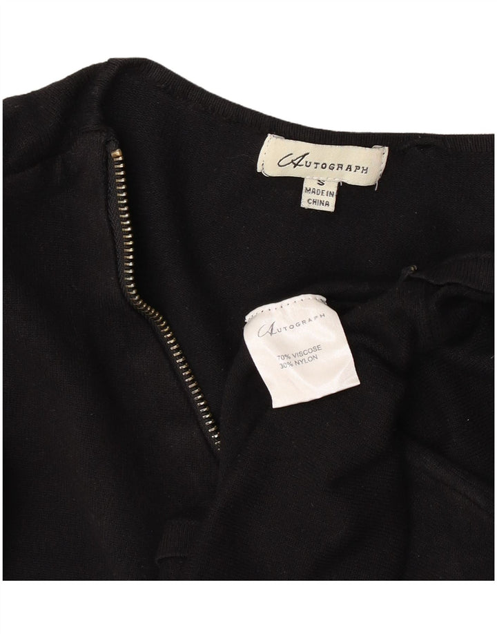 Marks & Spencer Dame Longline Zip Neck Jumper Sweater UK 10 Small Navy Bl