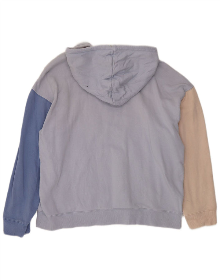 ADIDAS Oversized hættetrøjetrøje til kvinder UK 12/14 Medium Blue Colourblock