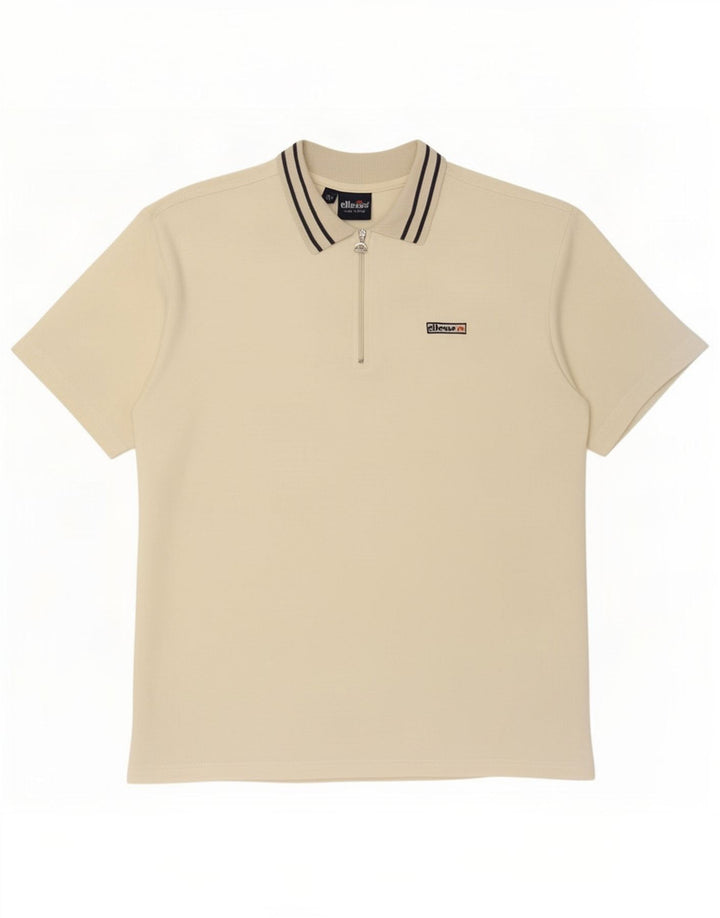 Ellesse Herre Polo Shirt IT 52 Large Off White Bomuld