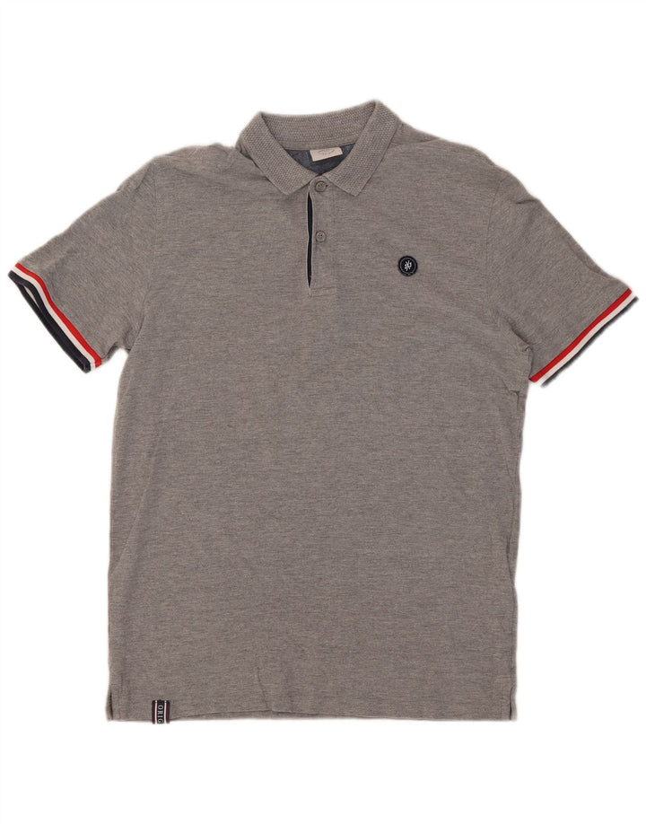 JACK & JONES Poloskjorte til mænd mellemgrå bomuld