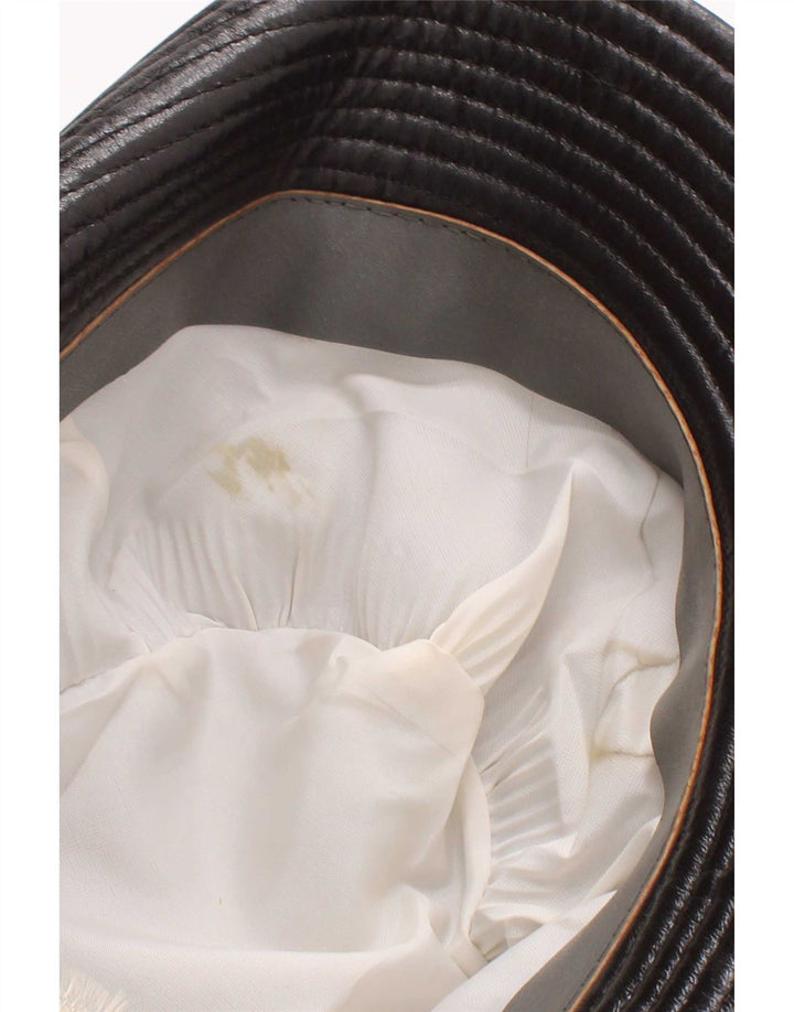 Vintage herre læder Fedora hat Medium Black