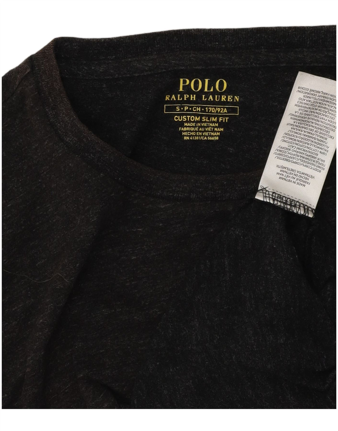 POLO RALPH LAUREN Herre Custom Slim Fit T-Shirt Top Lille Grå Flecked