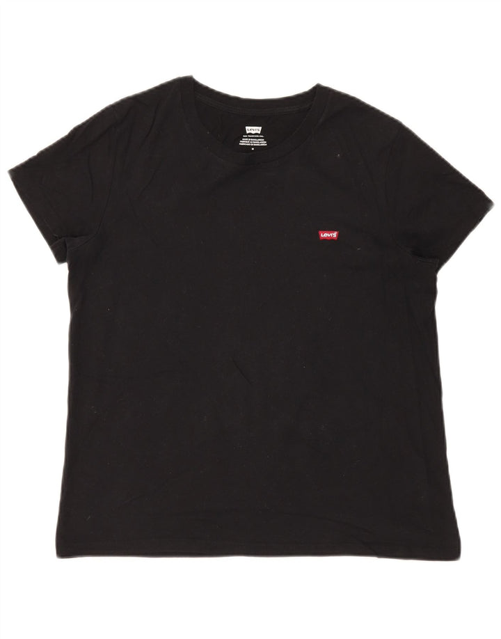 LEVI'S T-shirt top til kvinder UK 14 Medium Sort