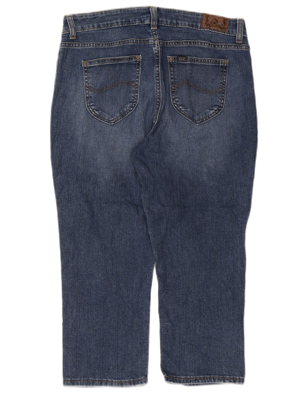 LEE Womens Mid Rise Regular Fit Capri Jeans US 12 Large W32 L21 Blue