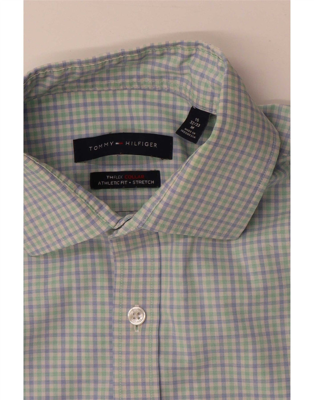 Tommy Hilfiger Herre Athletic Fit skjorte str. 15 Medium Flerfarvet ternet
