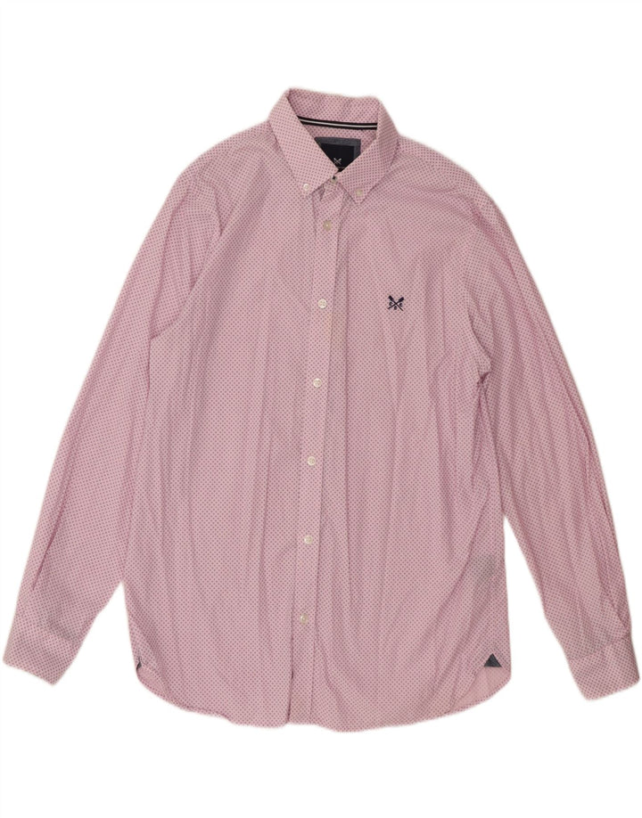 Crew Clothing Herre Classic Fit skjorte Medium Pink plettet bomuld