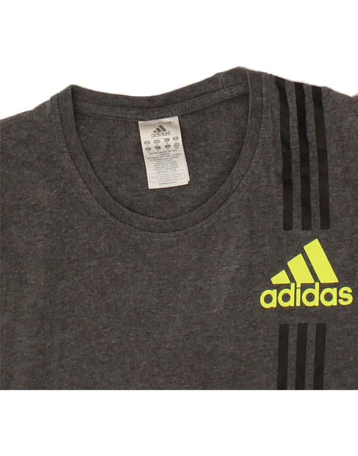 ADIDAS Mens T-Shirt Top Medium Grey Cotton Vintage Adidas and Second-Hand Adidas from Messina Hembry 