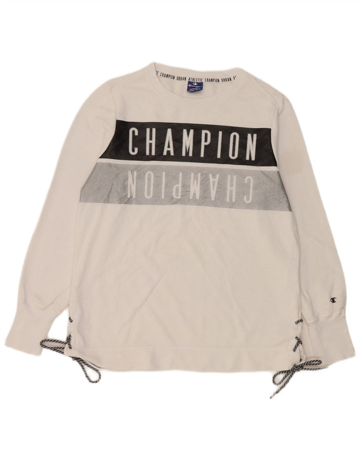 Champion Herre Grafisk Sweatshirt Jumper XL Hvid Bomuld