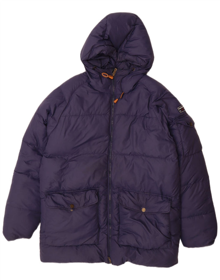 PEAK PERFORMANCE Mens Hooded Padded Jacket UK 40 Large Navy Blue Polyamide