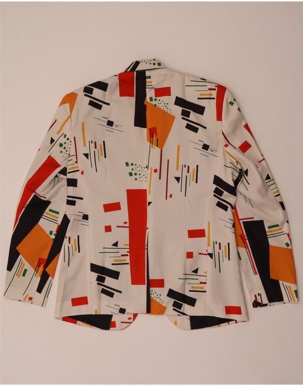 Vintage Herre 1 Knap Blazer Jacket UK 40 Stor Hvid Geometrisk