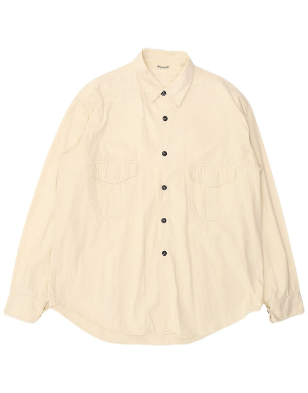 STONE ISLAND Herreskjorte 2XL Off White Bomuld Classic