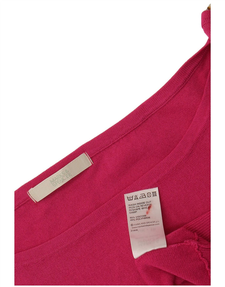 Marks & Spencer Dame Crop Off Shoulder Bluse Top UK 10 Small Pink