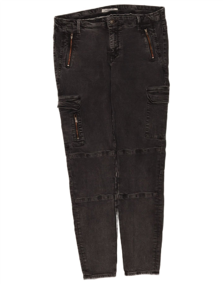 Zara Dame Cargo Slim Jeans EU 42 Large W32 L28 Grå