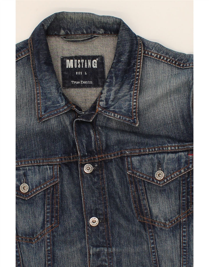 MUSTANG Boys Denim Jacket 15-16 Years Large Blue Cotton Vintage Mustang and Second-Hand Mustang from Messina Hembry 