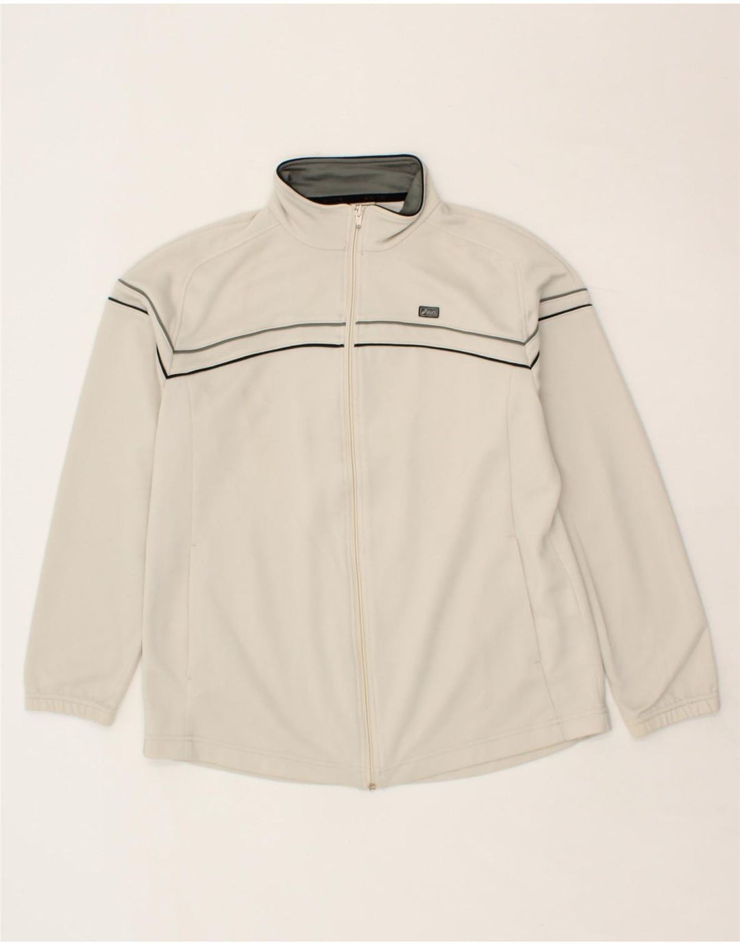 ASICS Womens Tracksuit Top Jacket UK 18 XL Beige Polyamide Vintage Asics and Second-Hand Asics from Messina Hembry 