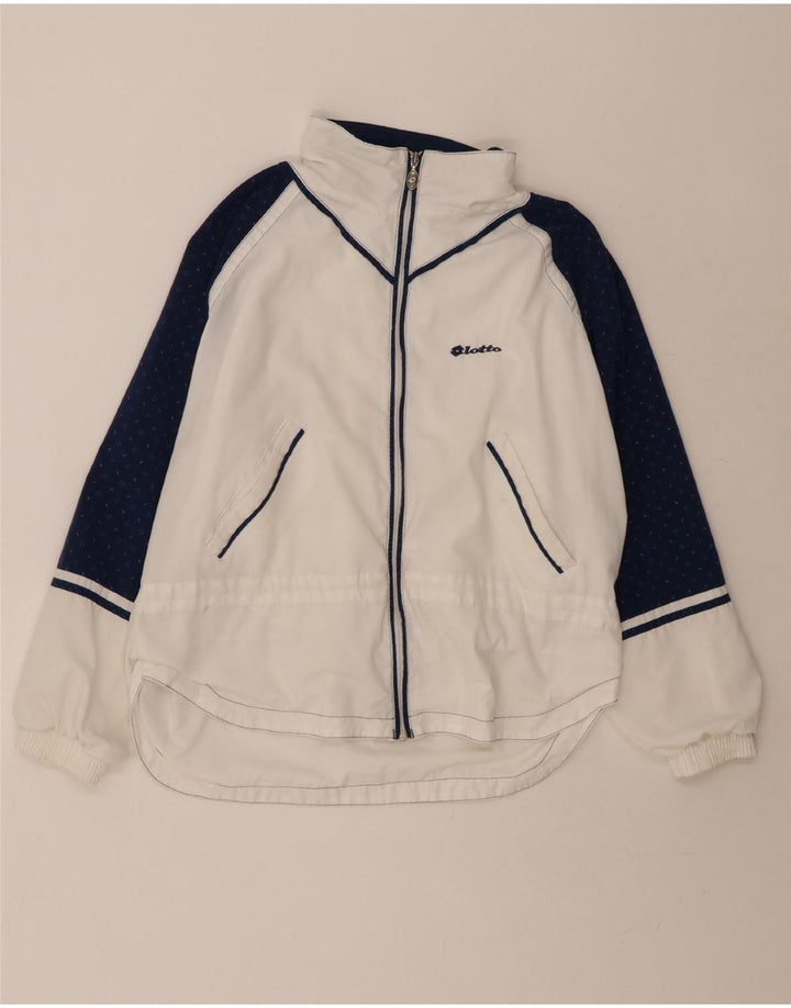 LOTTO Mens Tracksuit Top Jacket Medium White Colourblock Polyester Vintage Lotto and Second-Hand Lotto from Messina Hembry 