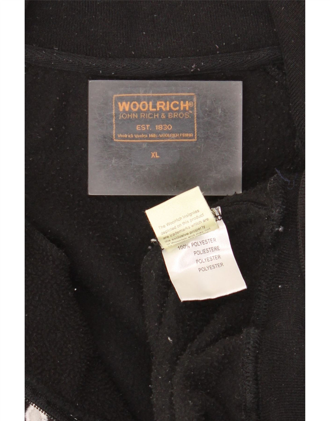 Woolrich Grafisk Fleecejakke til kvinder UK 18 XL Sort Polyester