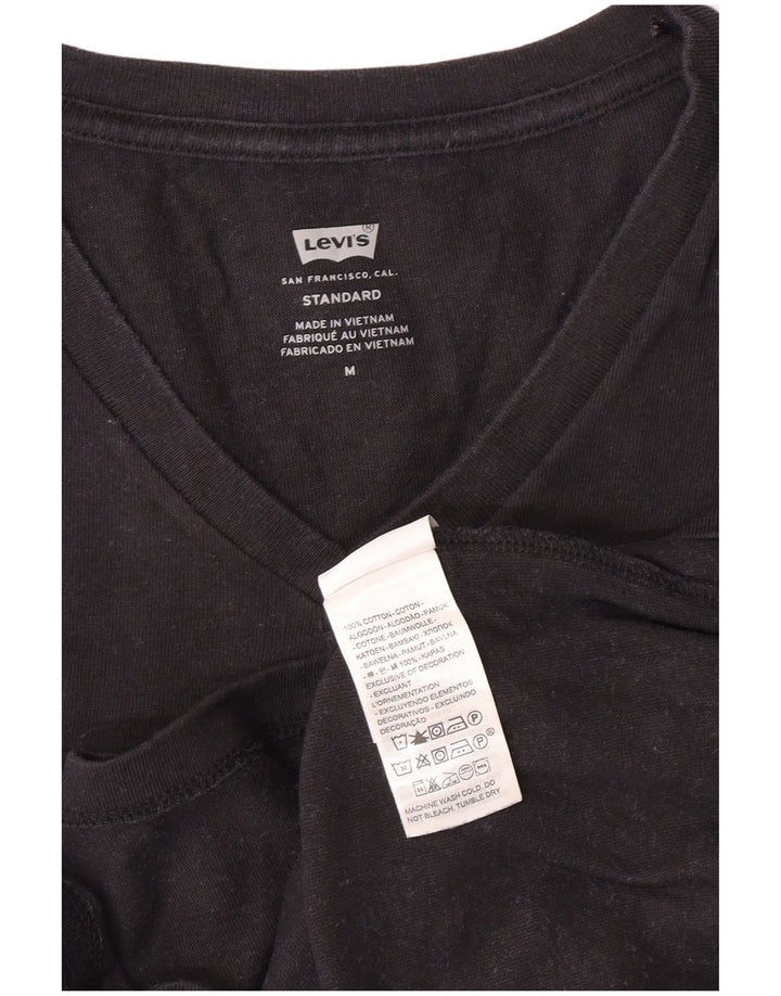 LEVI'S Herre Standard T-Shirt Top Medium Sort Bomuld