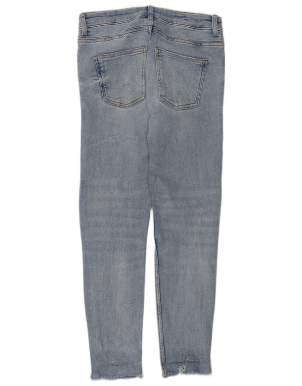 Zara Dame Distressed Slim Jeans EU 38 Small W28 L27 Blå Bomuld