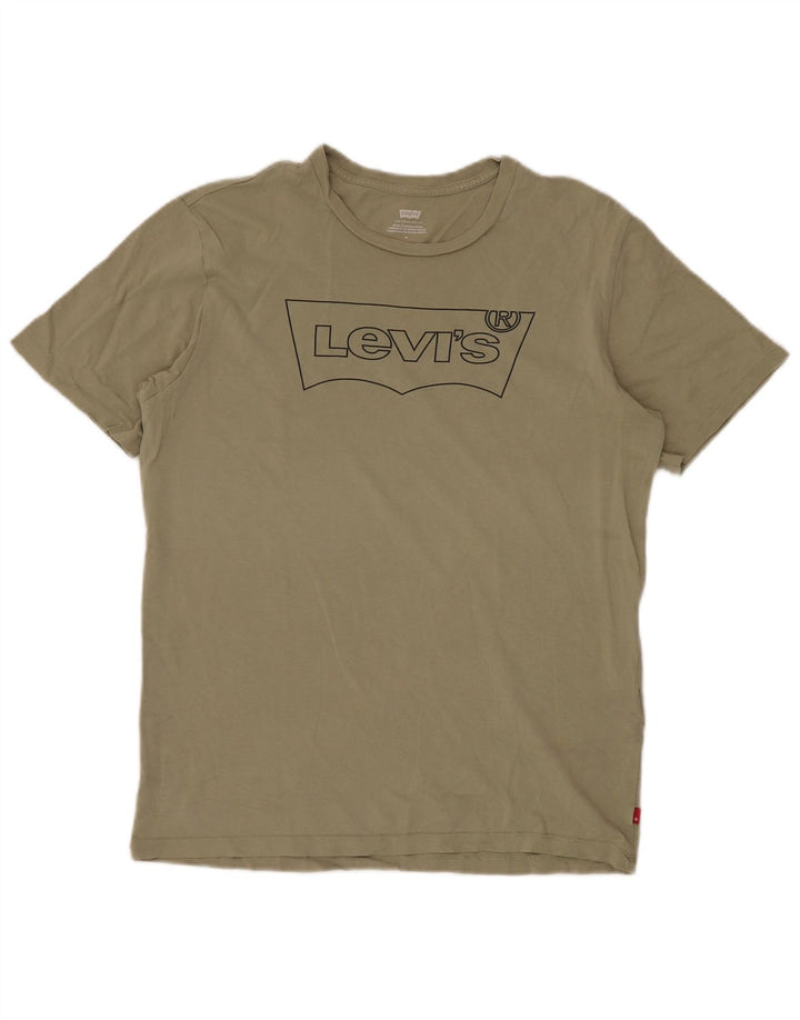 LEVI'S Herre grafisk T-shirt Top Medium Khaki Bomuld