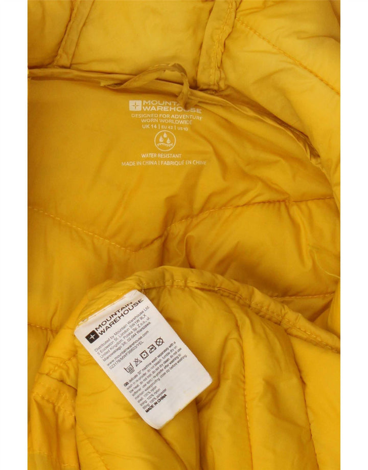 Mountain Warehouse Dame Hætte Polstret Jakke UK 14 Stor Gul Nylon