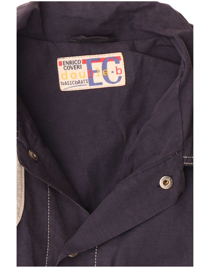 Enrico Coveri Herre Utility Jacket UK 40 Large Navy Blue Colourblock