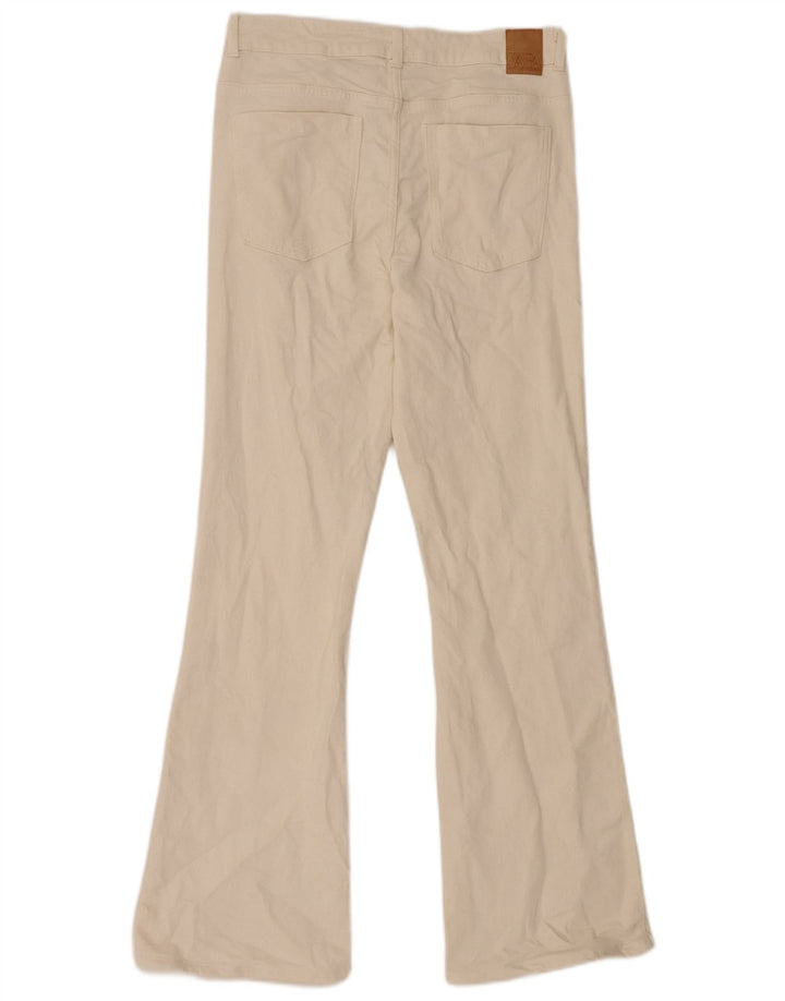 Zara Dame Flared Jeans EU 42 Large W32 L31 Beige Bomuld