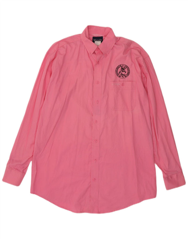 Wrangler høj skjorte til mænd, stor pink bomuld
