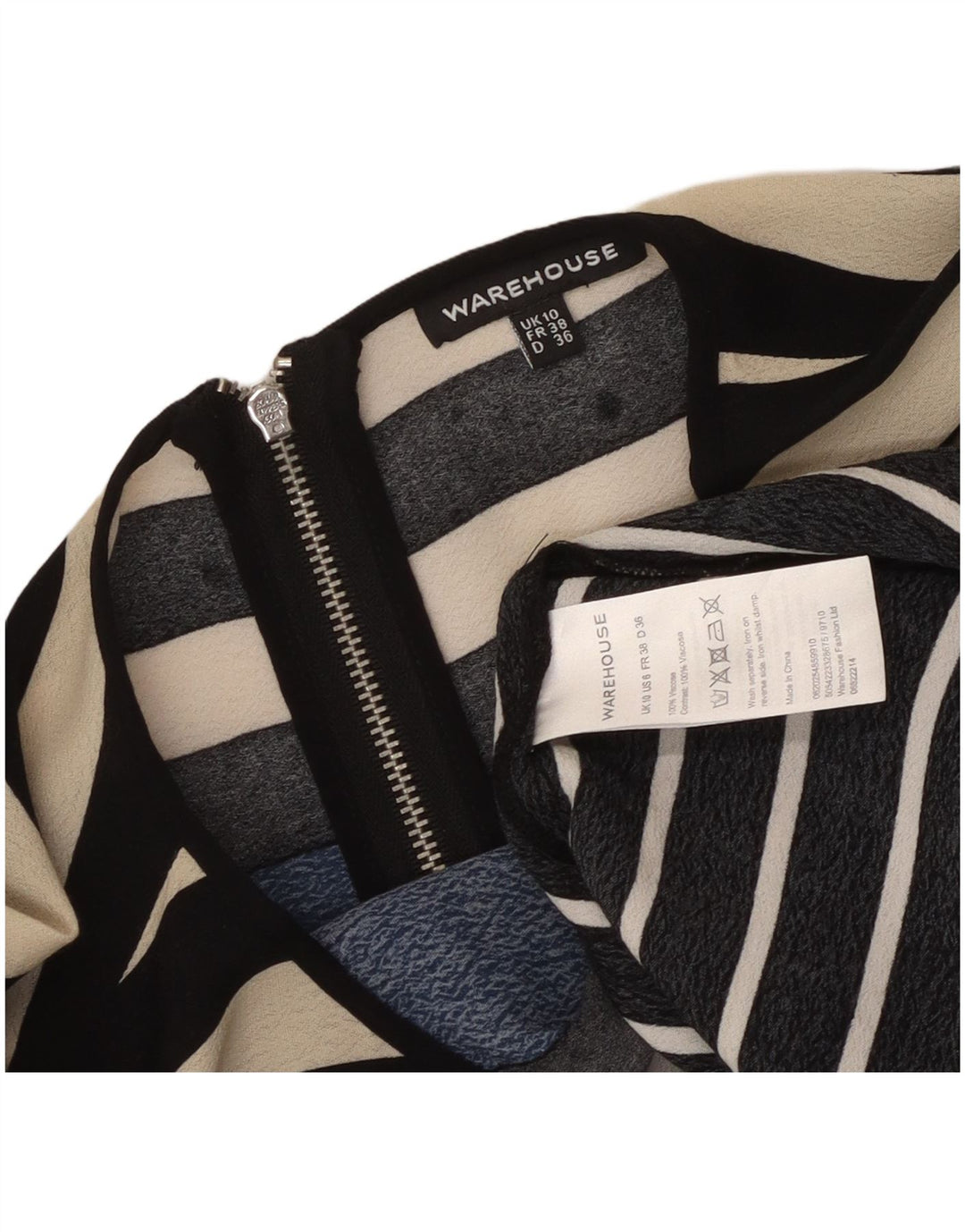 WAREHOUSE Womens Oversized Shift Dress UK 10 Small Multicolored Geometric