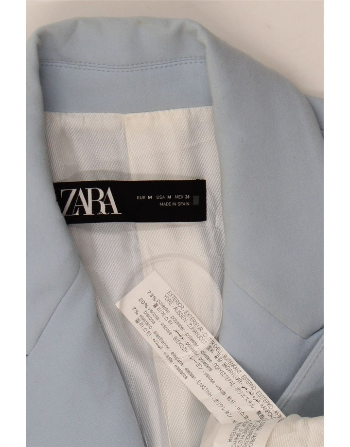 Zara Dame 3-knaps blazerjakke UK 12 Medium Blue Polyester