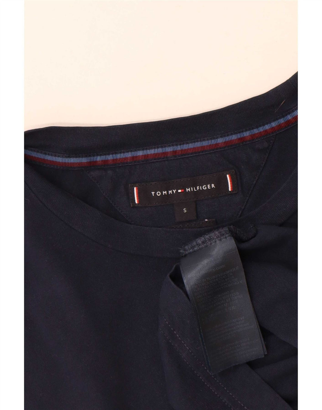 Tommy Hilfiger Herre T-shirt Top Lille marineblå bomuld