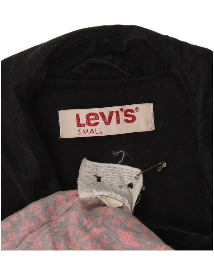 LEVI'S Womens Pea Coat UK 10 Small Black Bomuld