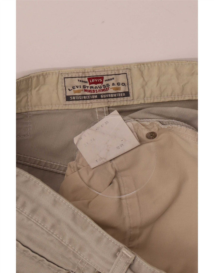 Levi's regulære denimshorts til mænd Large W33 Beige Cotton