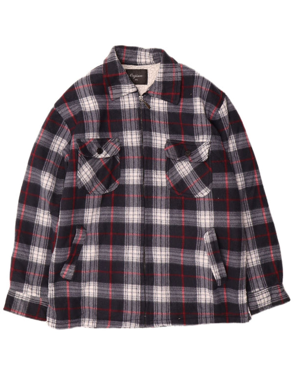 Vintage Herre Utility Jacket UK 44 2XL Navy Blue Ternet Bomuld