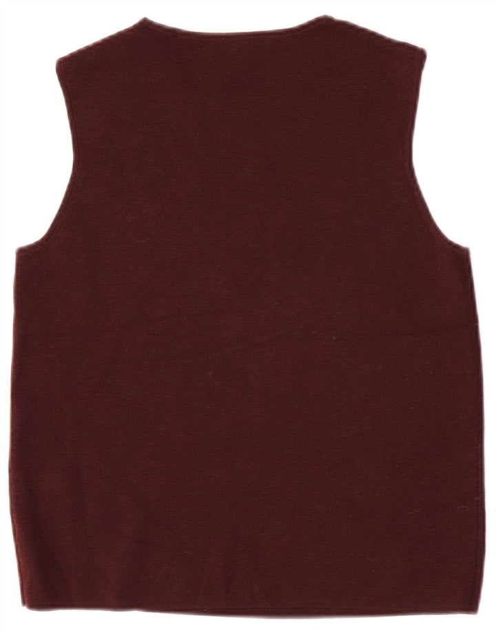 Cos Dame Vest Tank Top UK 10 Small Burgundy Wool