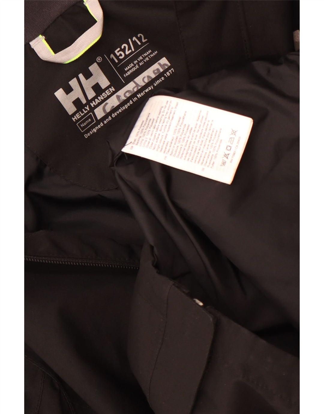 Helly Hansen Regnjakke med hætte til drenge 11-12 år Sort polyester