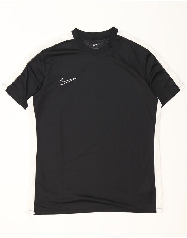 Nike Mens Dri Fit Slim Fit T-Shirt Top XL Black Colourblock Polyester