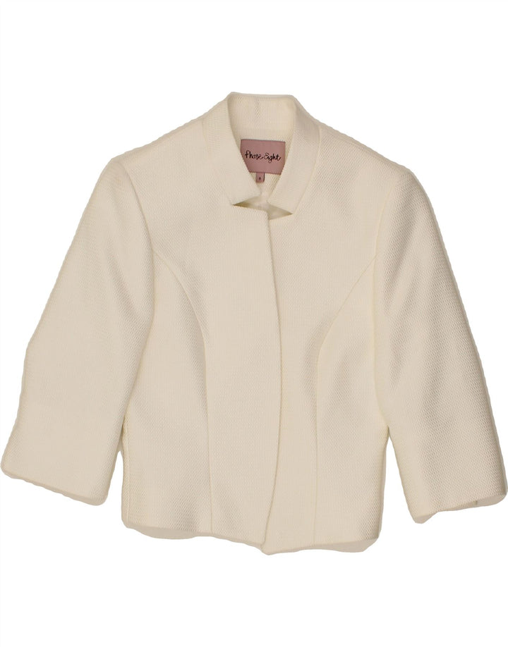 PHASE EIGHT Girls Blazer Jacket 7-8 Years White Polyester Vintage Phase Eight and Second-Hand Phase Eight from Messina Hembry 