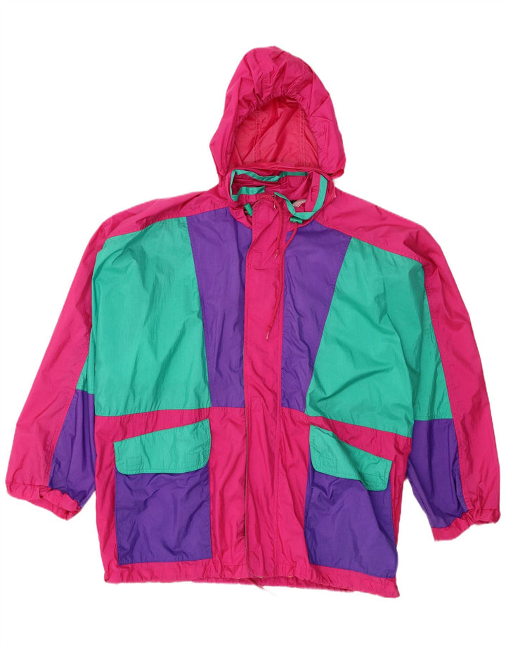 Rodeo Regnjakke med hætte til mænd IT 52/54 Large Pink Colourblock