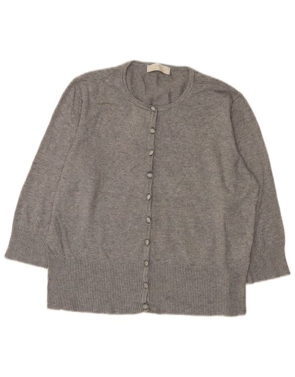 Marks & Spencer Womens Crop 3/4-ærmet cardigantrøje UK 18 XL Grå