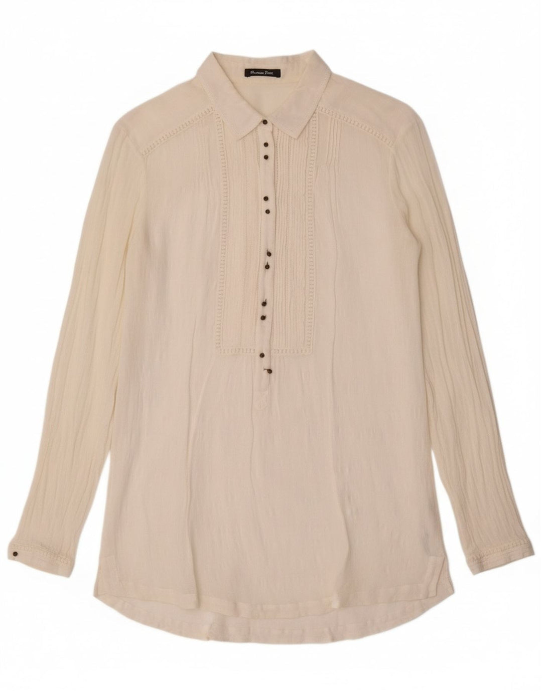 MASSIMO DUTTI Womens Pullover Shirt UK 12 Medium Off White Cotton