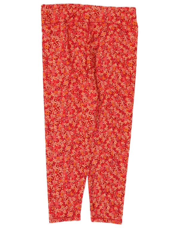 Tommy Hilfiger Womens Crop Leggings UK 18 XL Rød blomsterpolyester