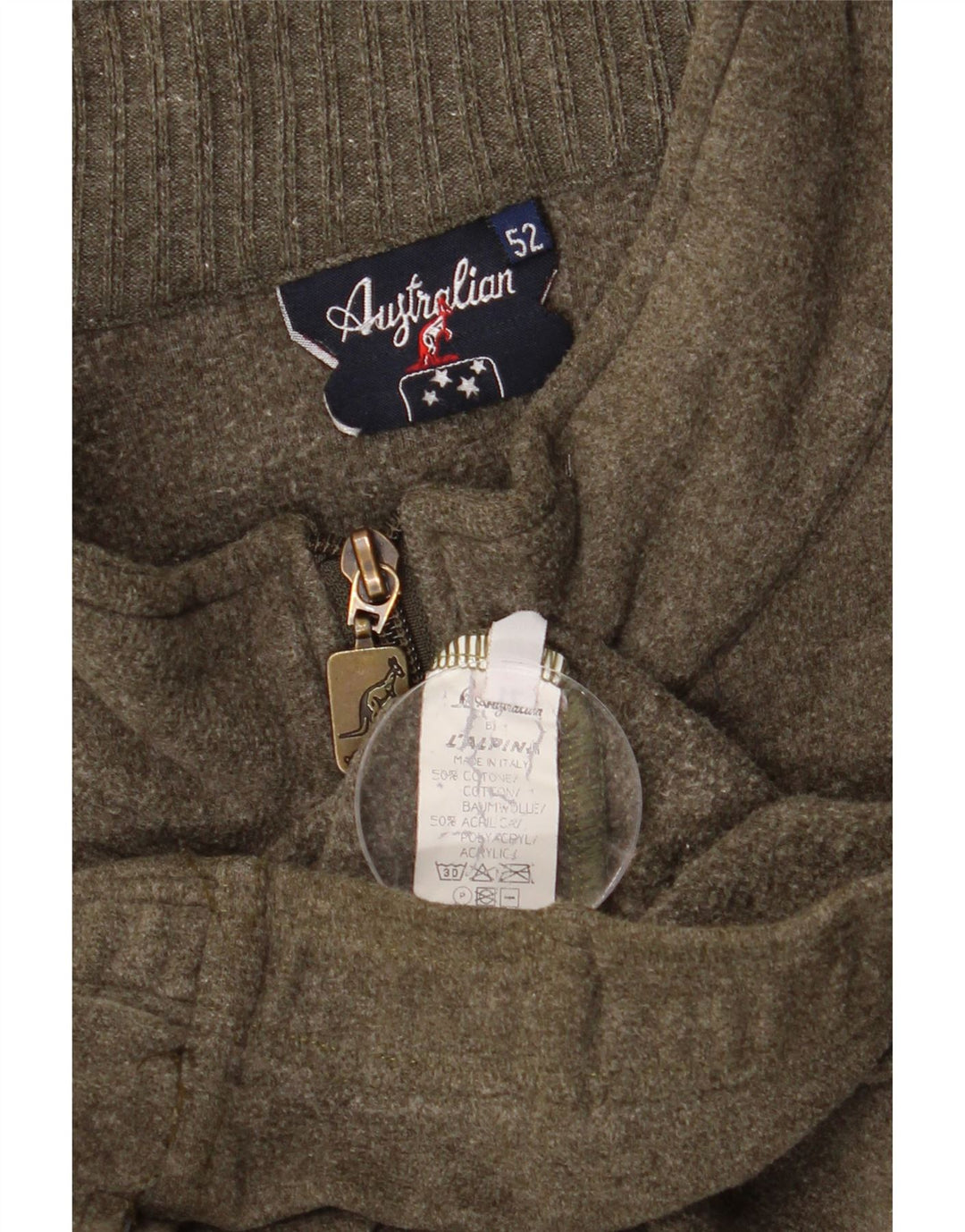 AUSTRALIAN L'ALPINA Træningsdragt til mænd Topjakke IT 52 Stor Khaki Bomuld