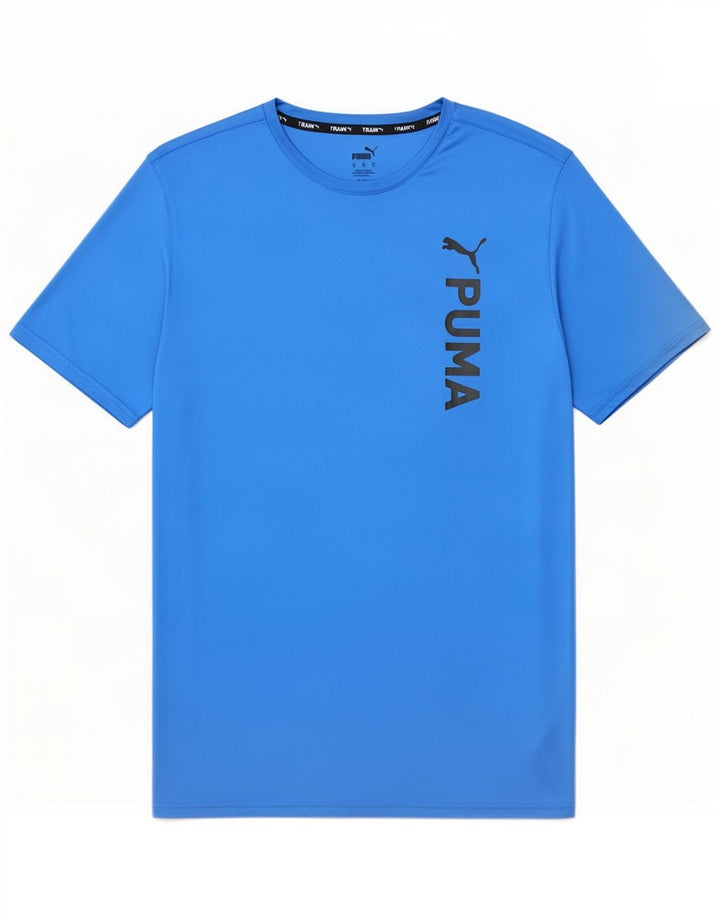 Puma Herre Grafisk T-Shirt Top XL Blå Polyester