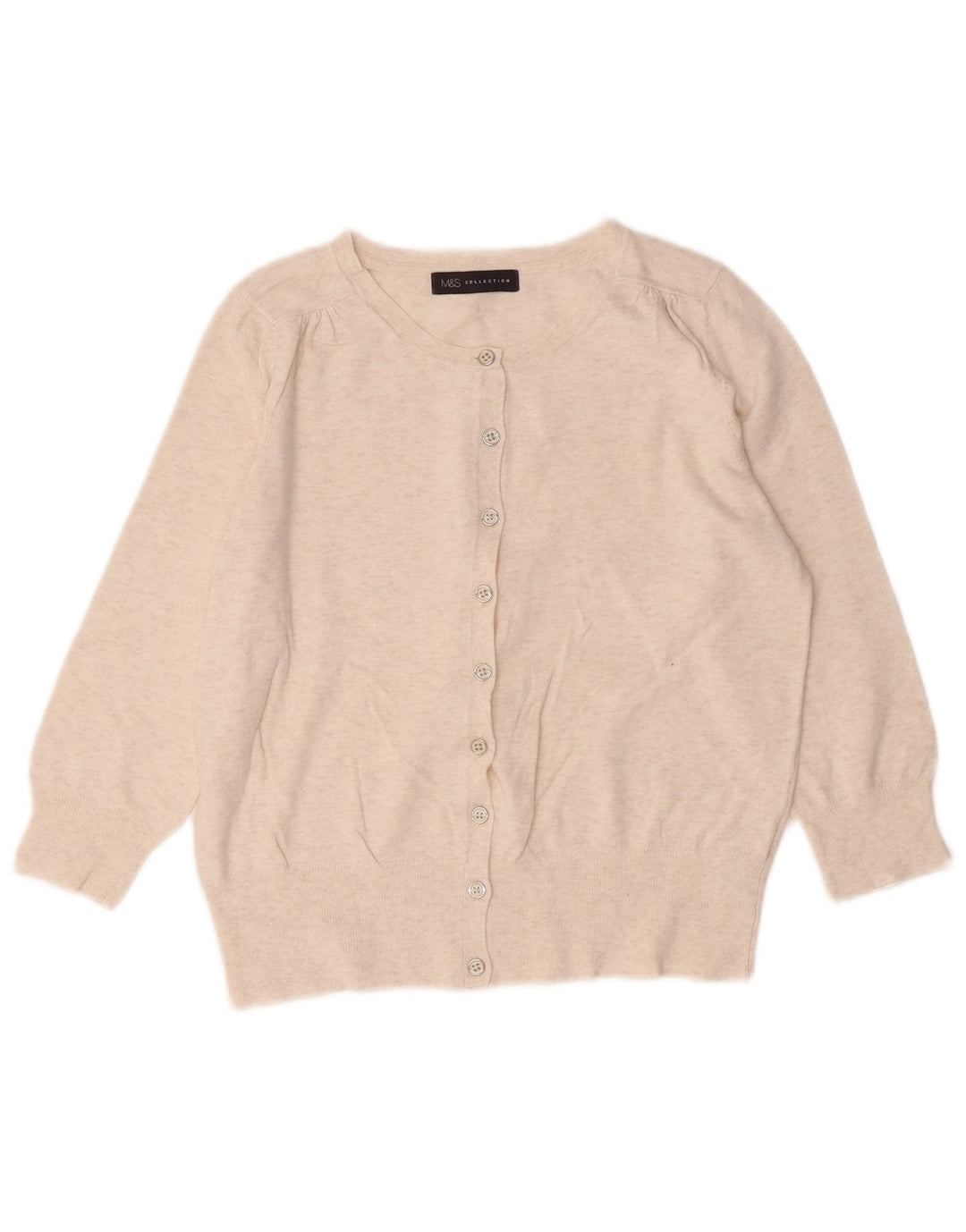 Marks & Spencer dame cardigan sweater UK 10 Small Beige Flecked