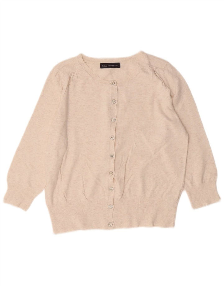Marks & Spencer dame cardigan sweater UK 10 Small Beige Flecked