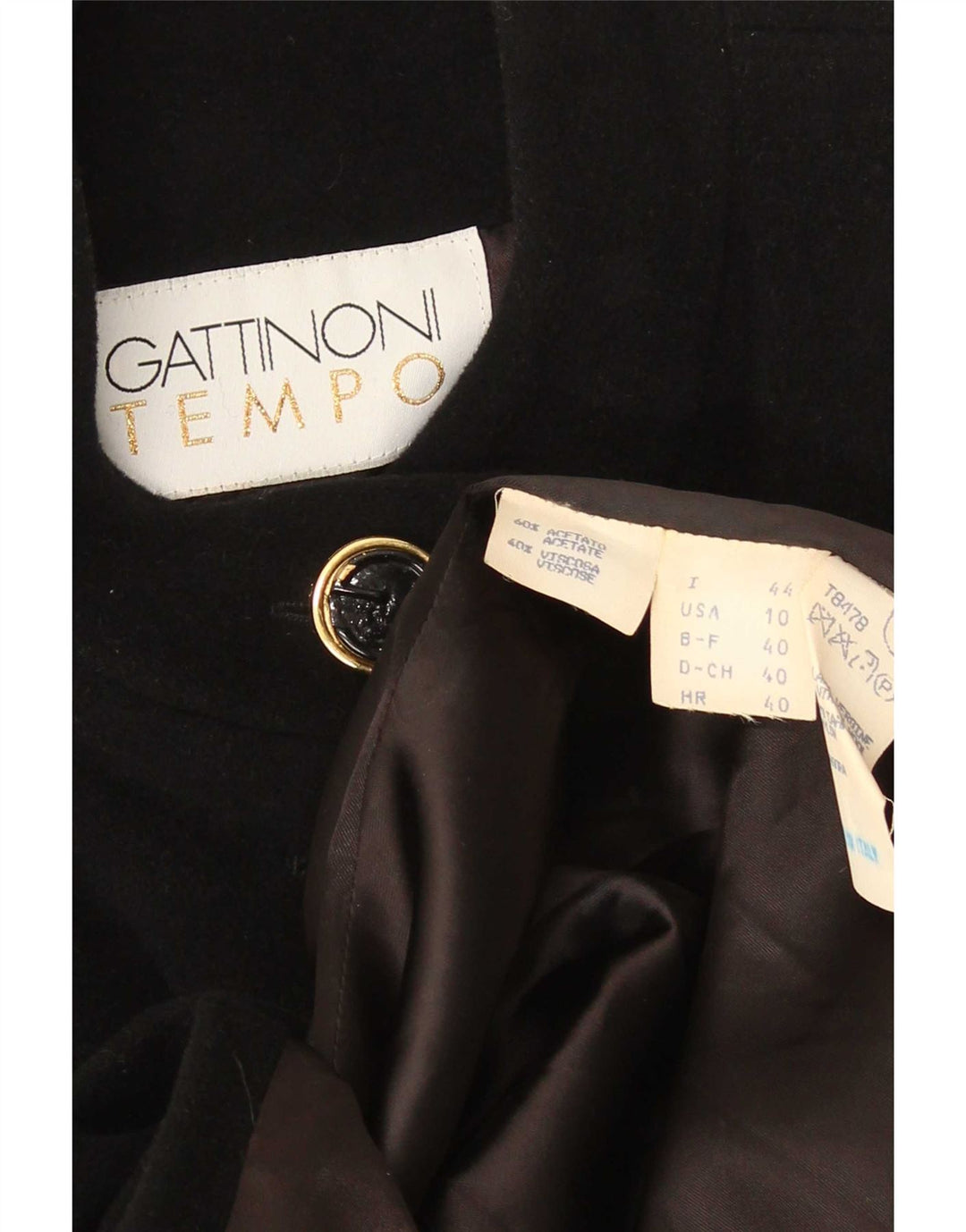 Gattinoni Poncho Coat til kvinder IT 44 Medium Sort Geometrisk Acetat