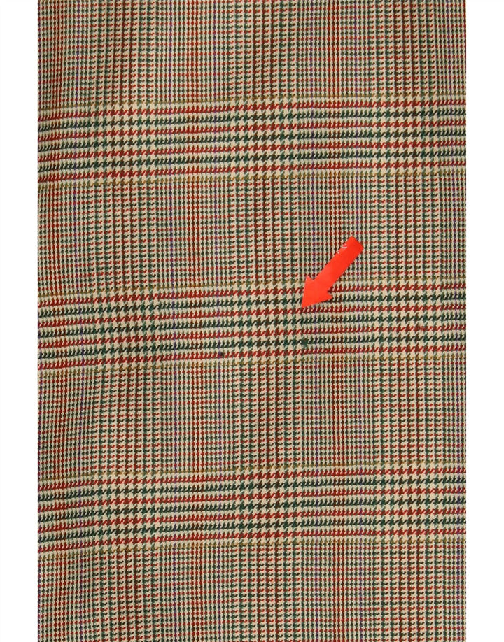 Burberrys Dame 2-knaps blazerjakke UK 14 Large Green Houndstooth Uld