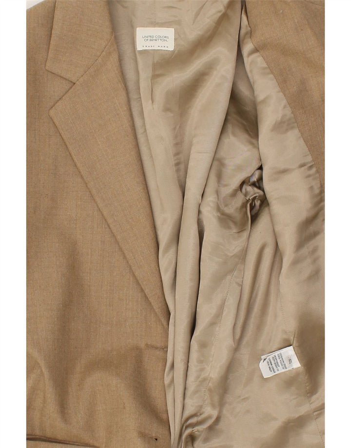 BENETTON Womens 2 Button Blazer Jacket IT 40 Small Brown Acetate Vintage Benetton and Second-Hand Benetton from Messina Hembry 