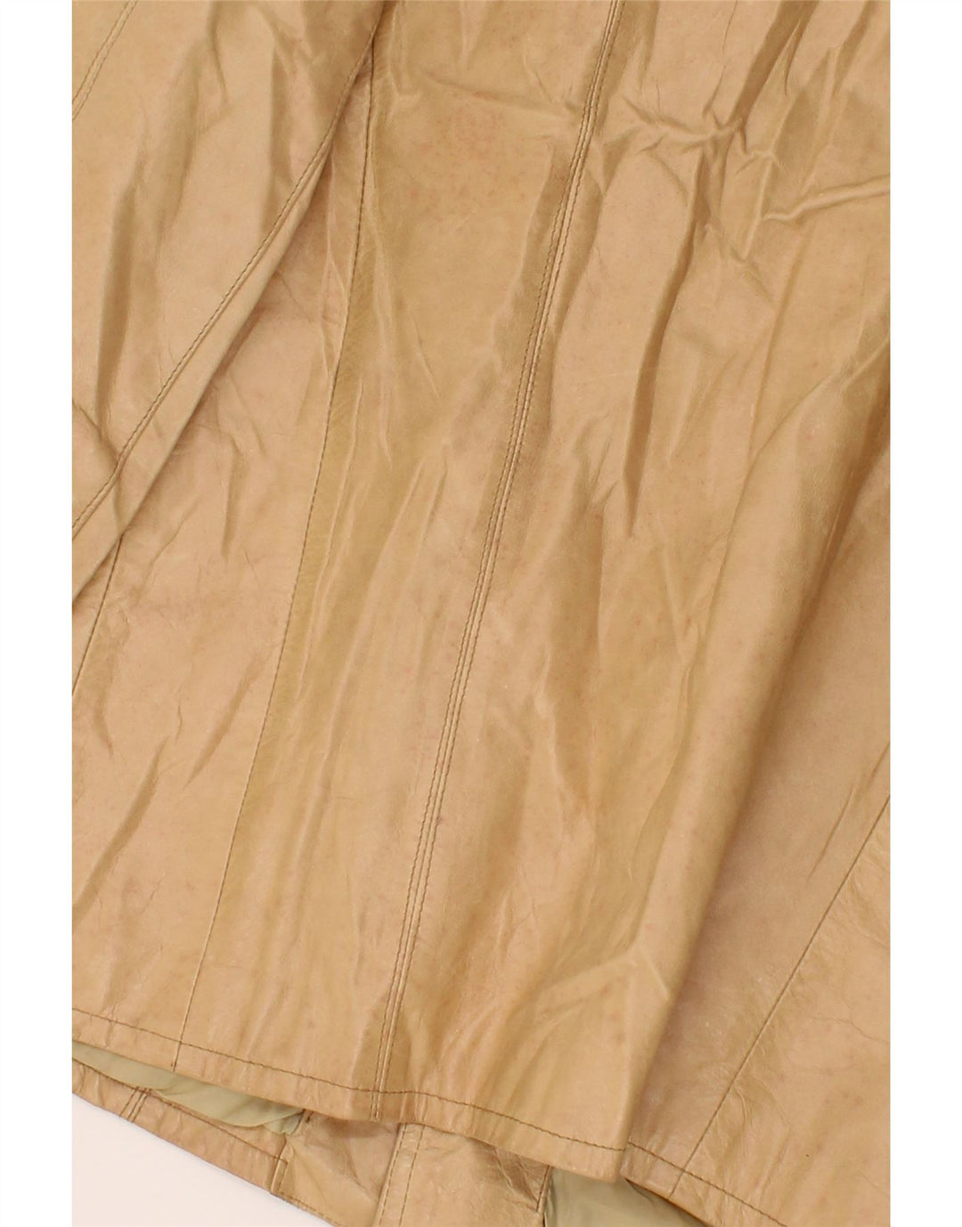 BARONE Womens Leather Jacket UK 14 Medium Beige Leather Vintage Barone and Second-Hand Barone from Messina Hembry 